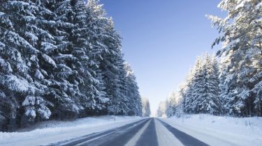 Winter road landscape